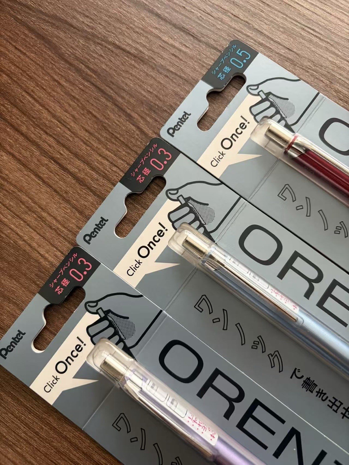 Pentel Orenz Metal Grip Mechanical Pencil & Ain Refill Set 0.3/0.5 HB Japan