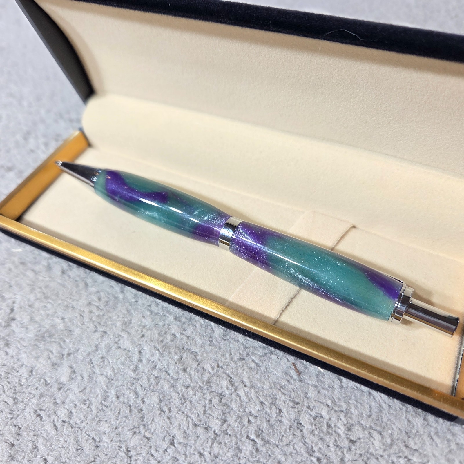 Handmade Click Action Acrylic Mechanical Pencil Chrome Finish “Grape Vine .7mm