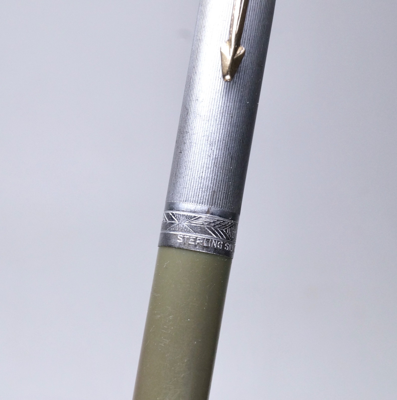 Parker 51 Pencil Sterling Cap Gray-Green Barrel GF Trim, For Parts or Repair