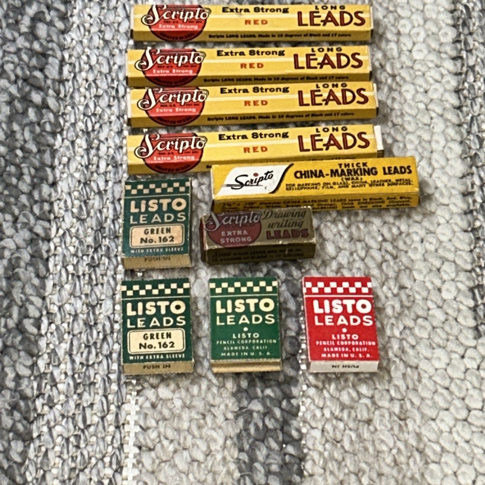 VTG Packs Listo Marking Leads No GREEN RED BLACK Pencil Refill