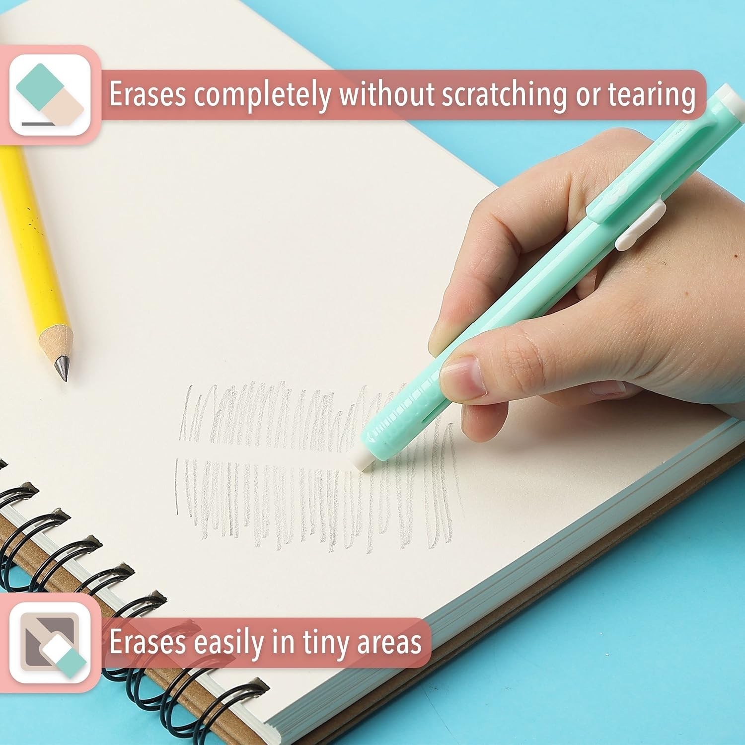 Elegant 6-Pack Pastel Retractable Eraser Pens for Flawless Sketching & Drafting