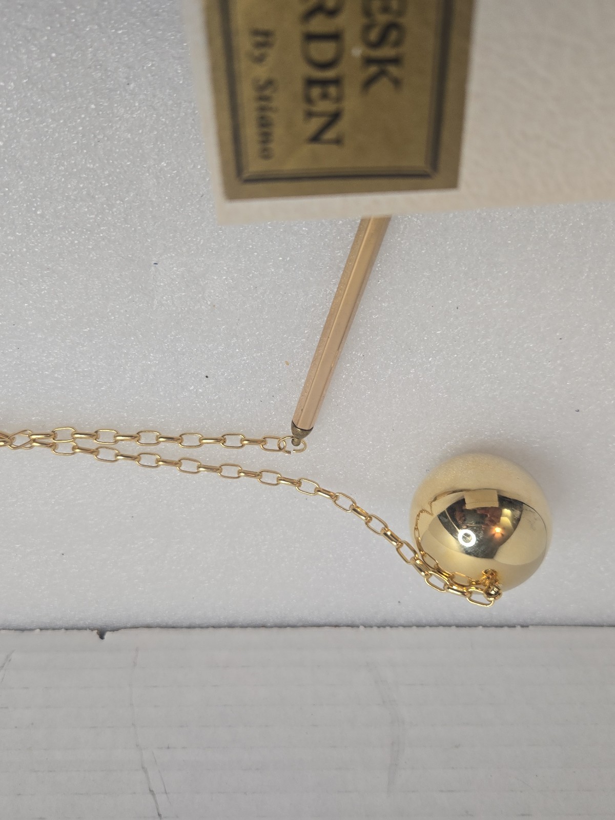 RARE Gold Plated Mechanical Pencil Weighted Ball With Chain Desk accessory