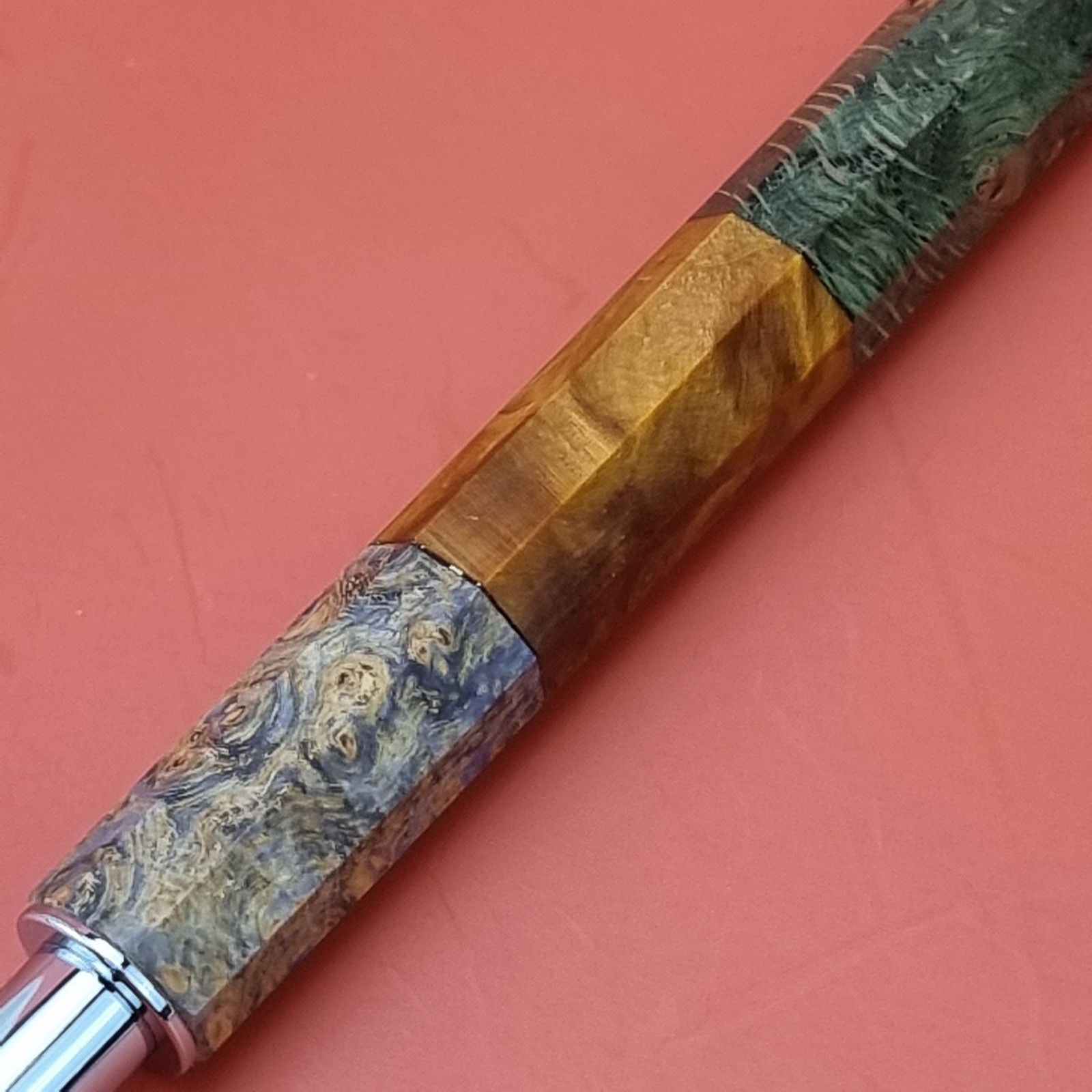 Hand Crafted Water based Ballpointpen with Octagonal Wood Barrel