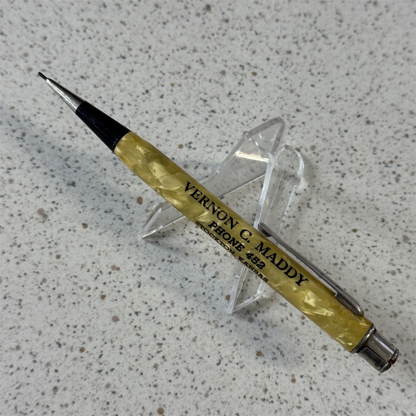 Stockton Kansas Farm Life Insurance Vintage Mechanical Pencil #20345