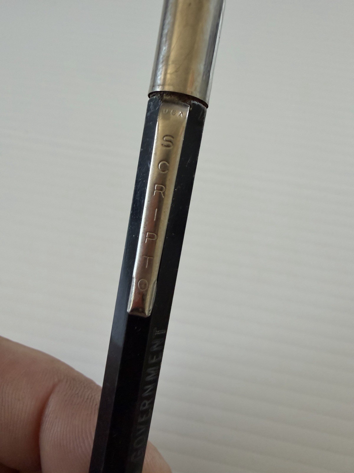 Vintage Scripto USA Mechanical Pencil Property U.S. Government Black Hex Barrel