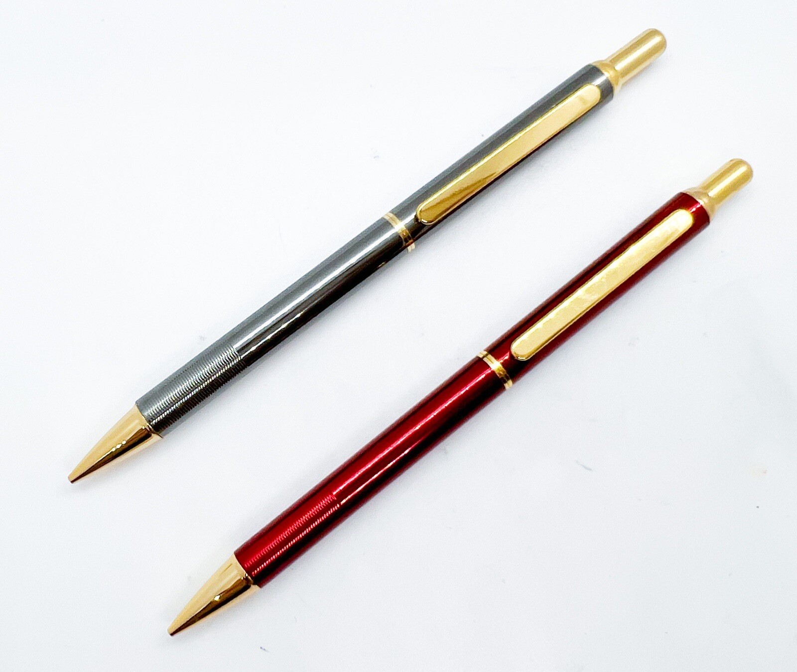NOS Platinum Sliding Sleeve Mechanical Pencil 0.5mm 2pcs Set retractable sleeve
