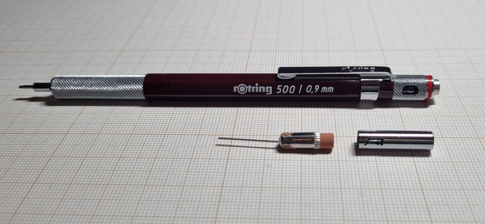 rOtring 500 0.9mm Burgundy rare vintage mechanical pencil NOS