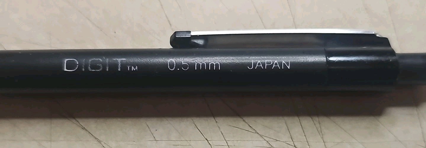 VTG Sanford DIGIT 0.5mm Mechanical Pencil Black, Japan, Missing Eraser Cap.