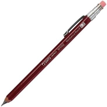 OHTO WN02 Wooden Mechanical Pencil, 0.5mm Fine 1 Count (Pack of 1), Dark Red