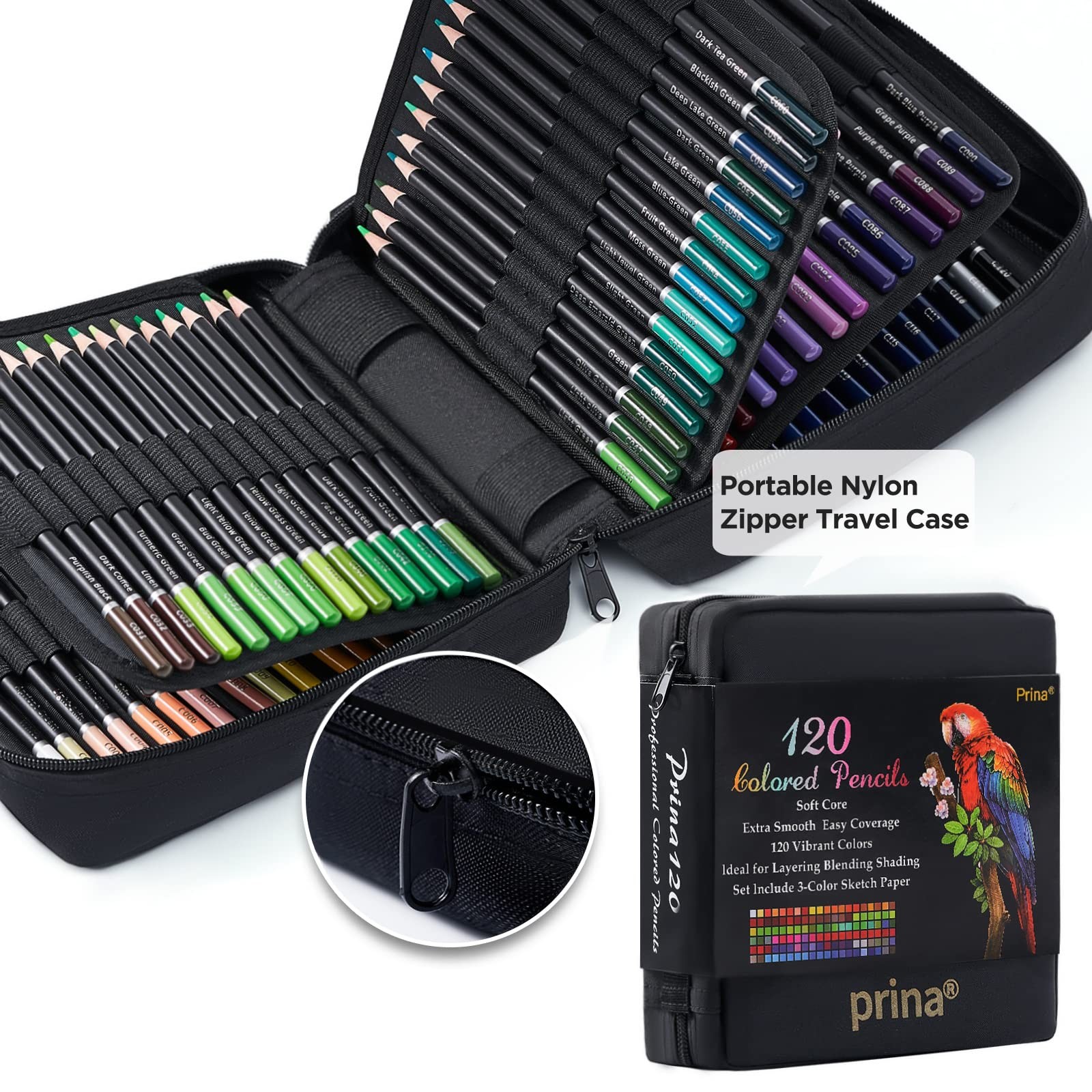 PRINA Art Supplies 120 Colors Colored Pencils Set for Adults Multicolor