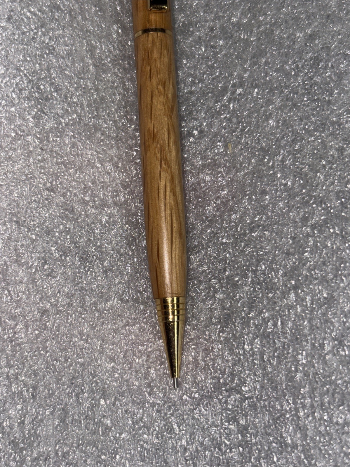 Gold / Light Brown Hand Lathed Willow Wood Mechanical Pencil. Leads Included.