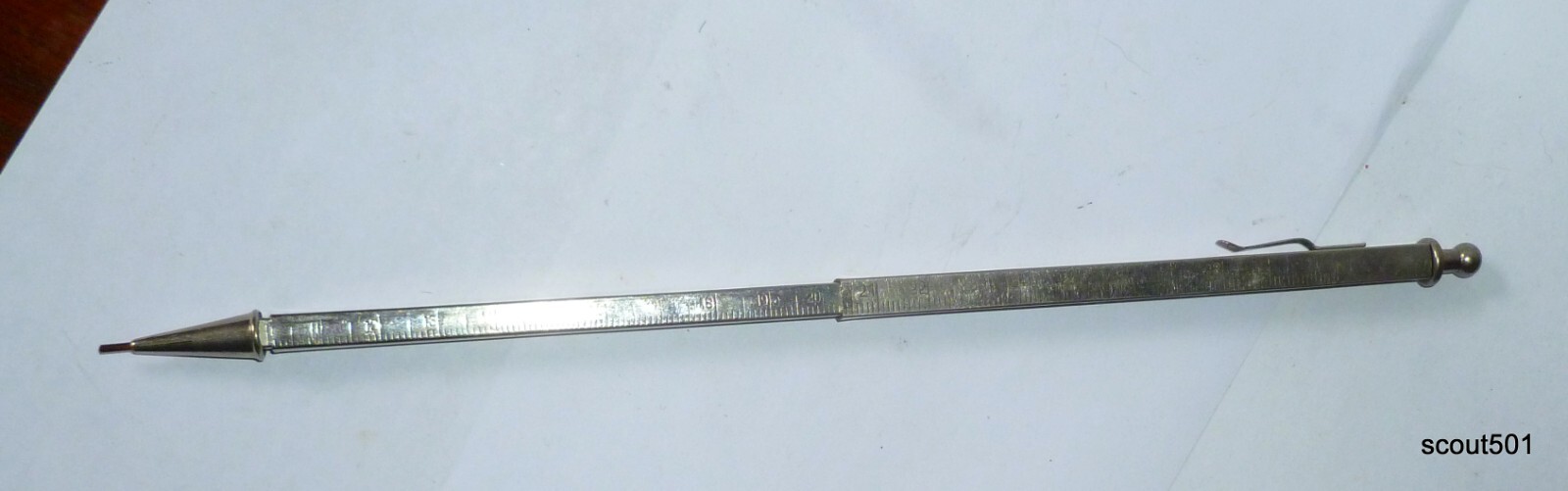 Antique 1920s Mechanical Pencil Bellas-Hess Salesmen 12” Ruler Germany NYC