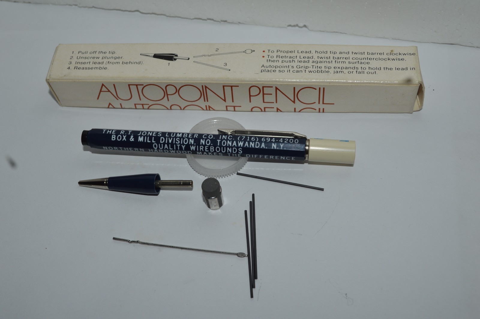 AUTOPOINT Janesville Mechanical Pencil RT Jones Lumber Promo 0.9mm Mint In Box