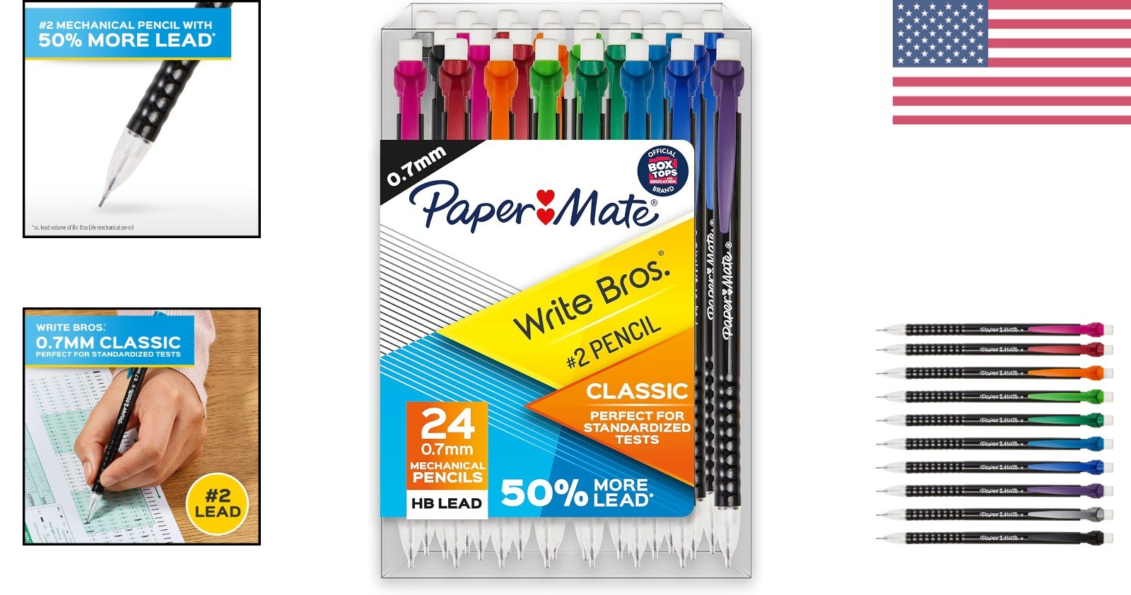 Back to School Essential: 24 Mechanical Pencils, 0.7mm, Smudge-Resistant Eraser