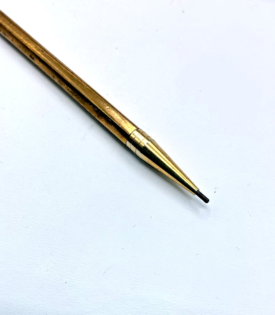 Vintage Gold Tone STIK Magnetic Mechical STICK Made in the USA Pencil Works