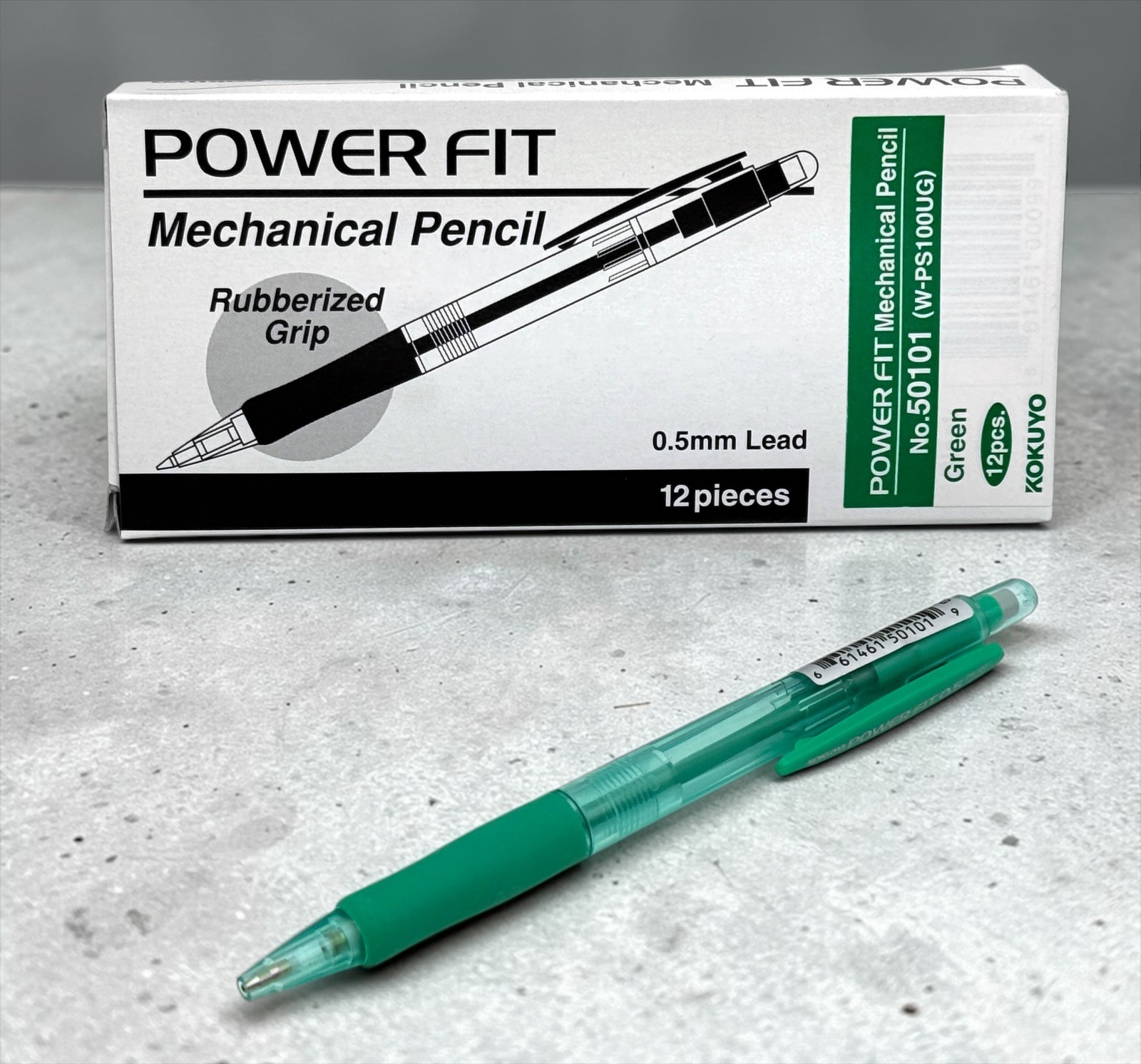 Box Of 12 KOKUYO 0.5mm Lead Power Fit No. 50101 Mechanical Pencils – Green – NEW