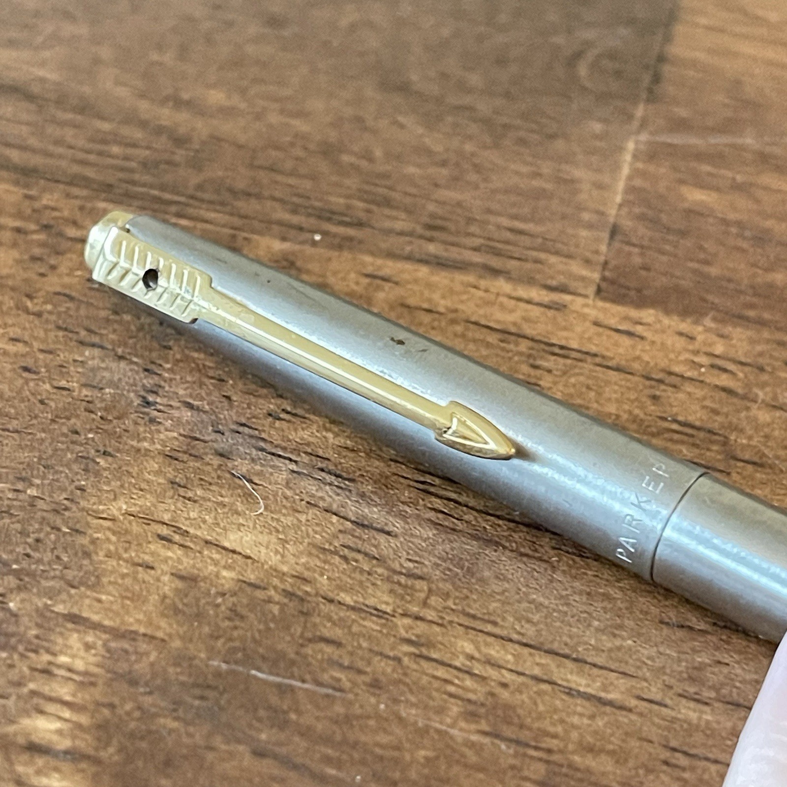 Vintage Parker Flighter Mechanical Pencil 0.9mm – Brushed Stainless Finish