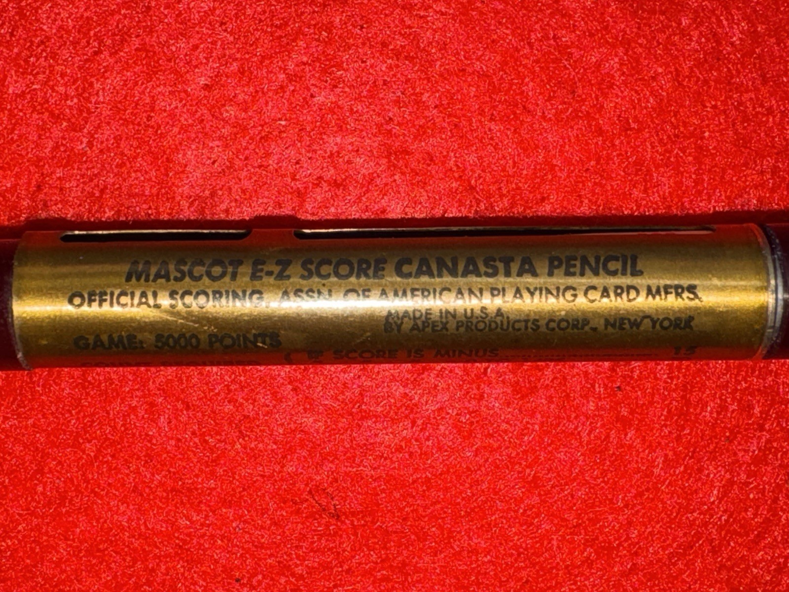 Vintage Mascot E-Z Score Canasta Card Game Mechanical Scoring Pencil USA