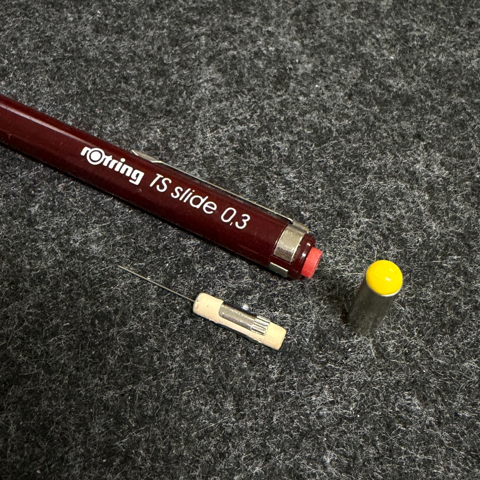 Vintage rOtring TS Slide 0.3mm Burgundy Mechanical Pencil W. Germany Rare