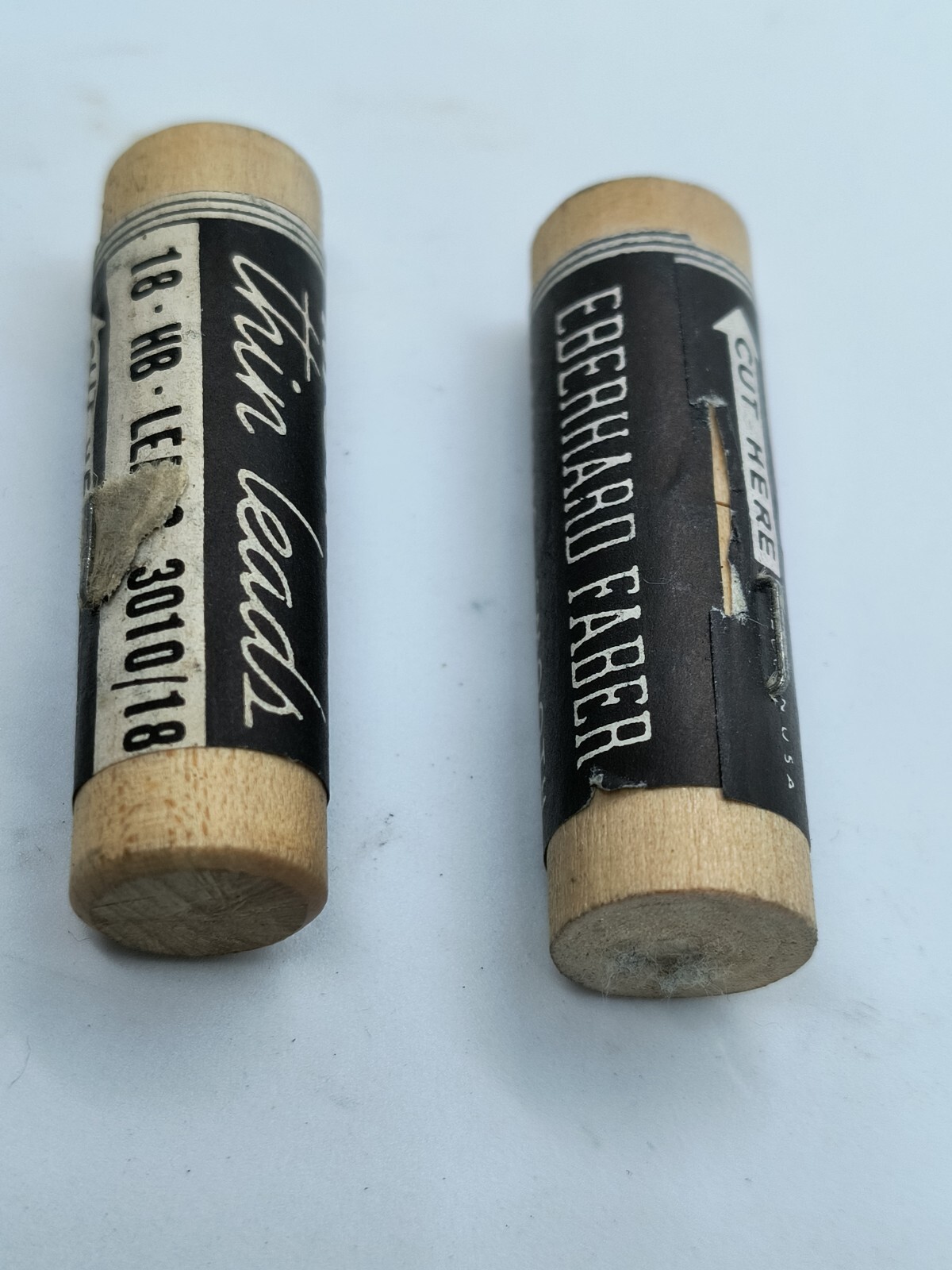 (2) EBERHARF FABER MONGOL Thin Black Leads 18-HB 3010/18 Sealed Wooden Tube, New