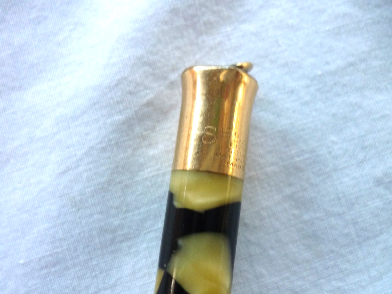 Vintage Sheaffer’s Lifetime Mechanical Pencil Gold Filled Black Gold Marble