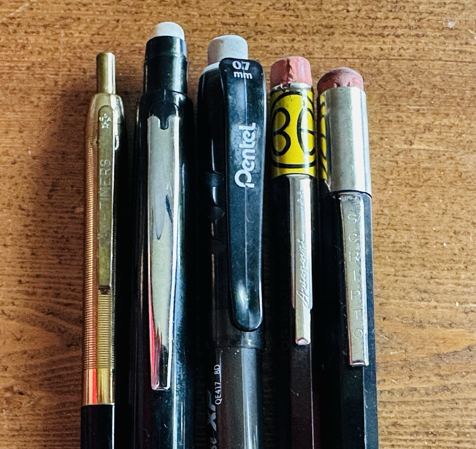 5-PC Mixed Lot – Pen/Pencils – Autopoint, Scripto, PENTEL All Working