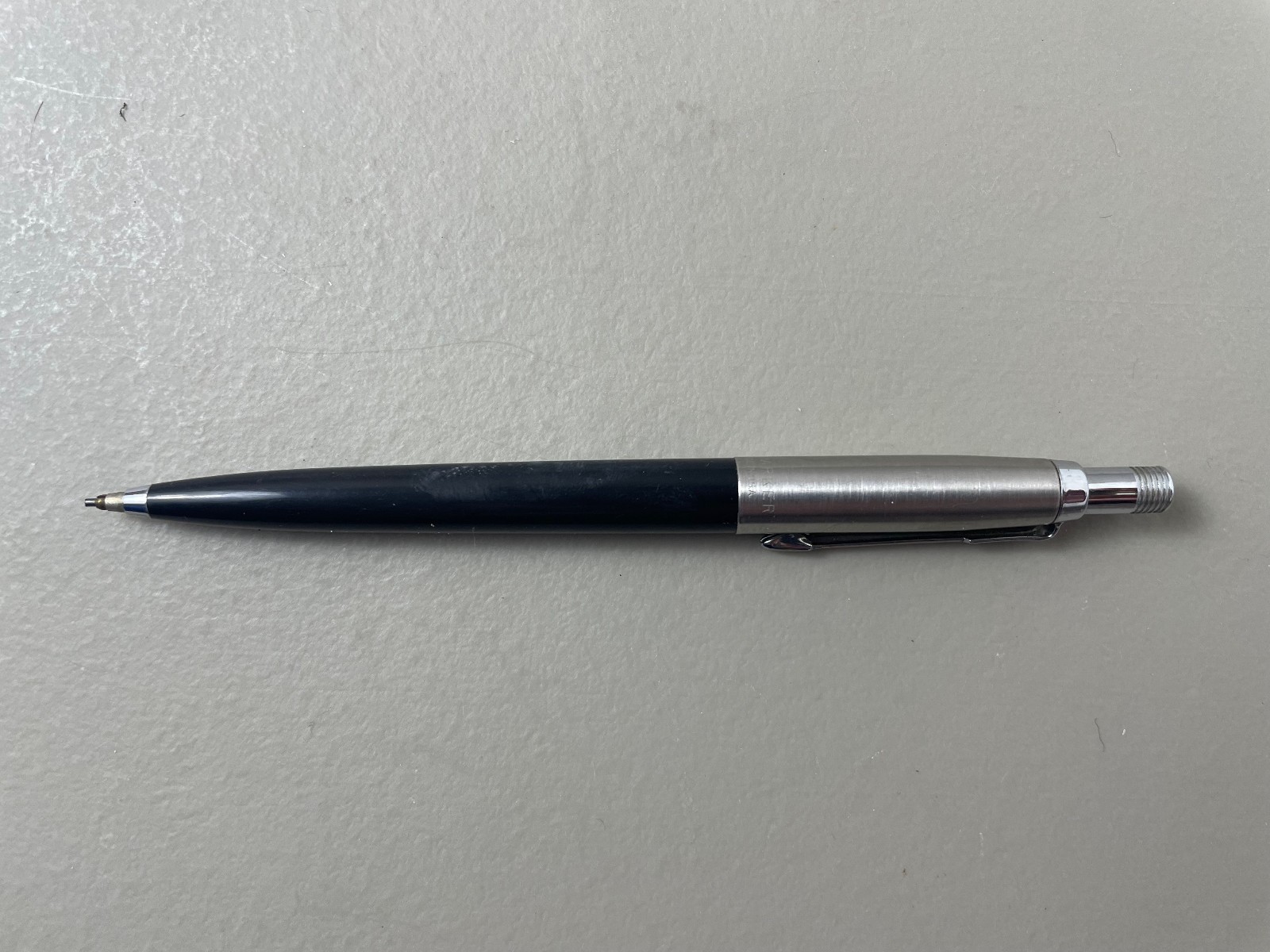 Vintage Parker Jotter cartridge mechanical pencil 0.9mm, black/brushed metal
