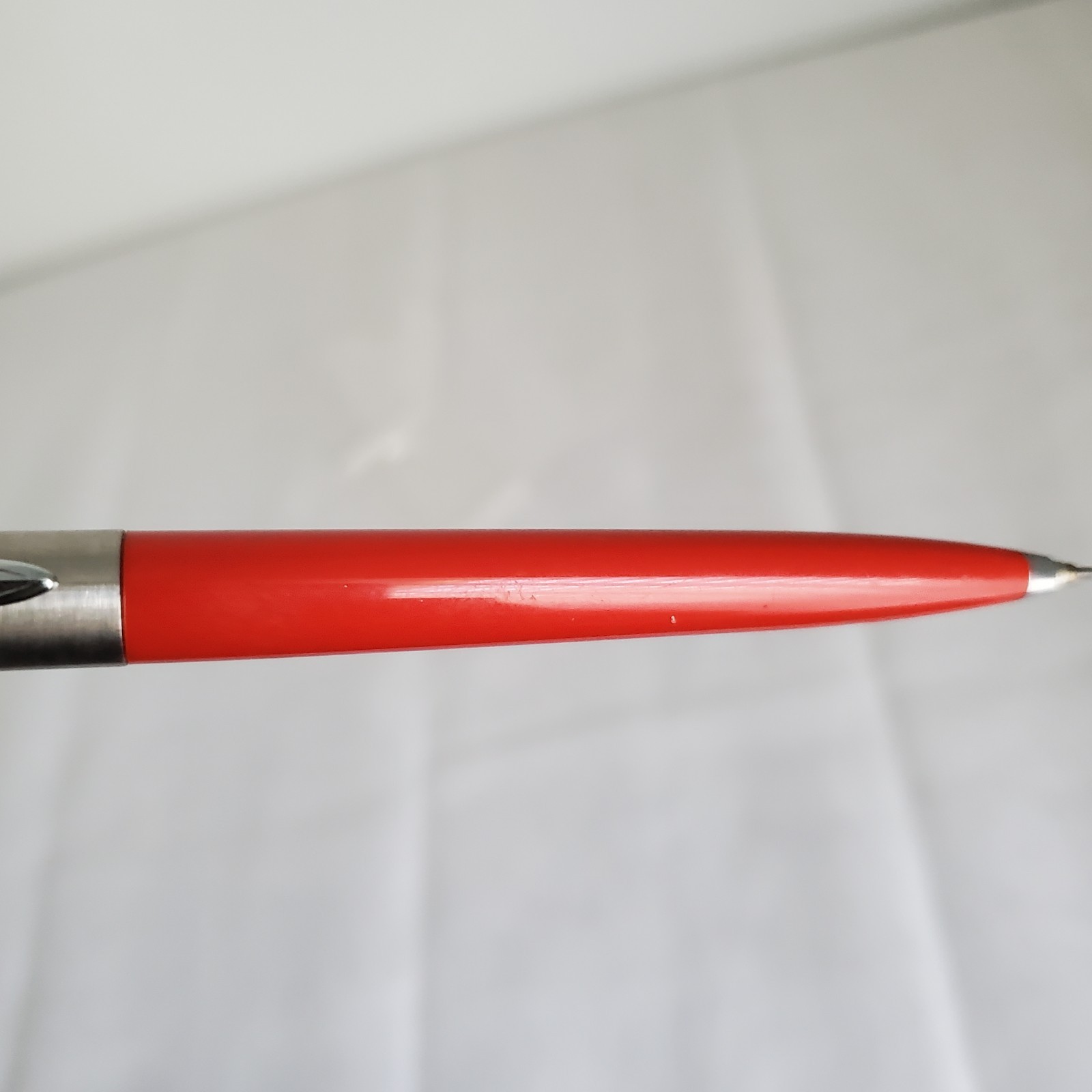 Parker Jotter Red Mechanical Pencil Brass Threads W/ Extra Blue Pen Refill