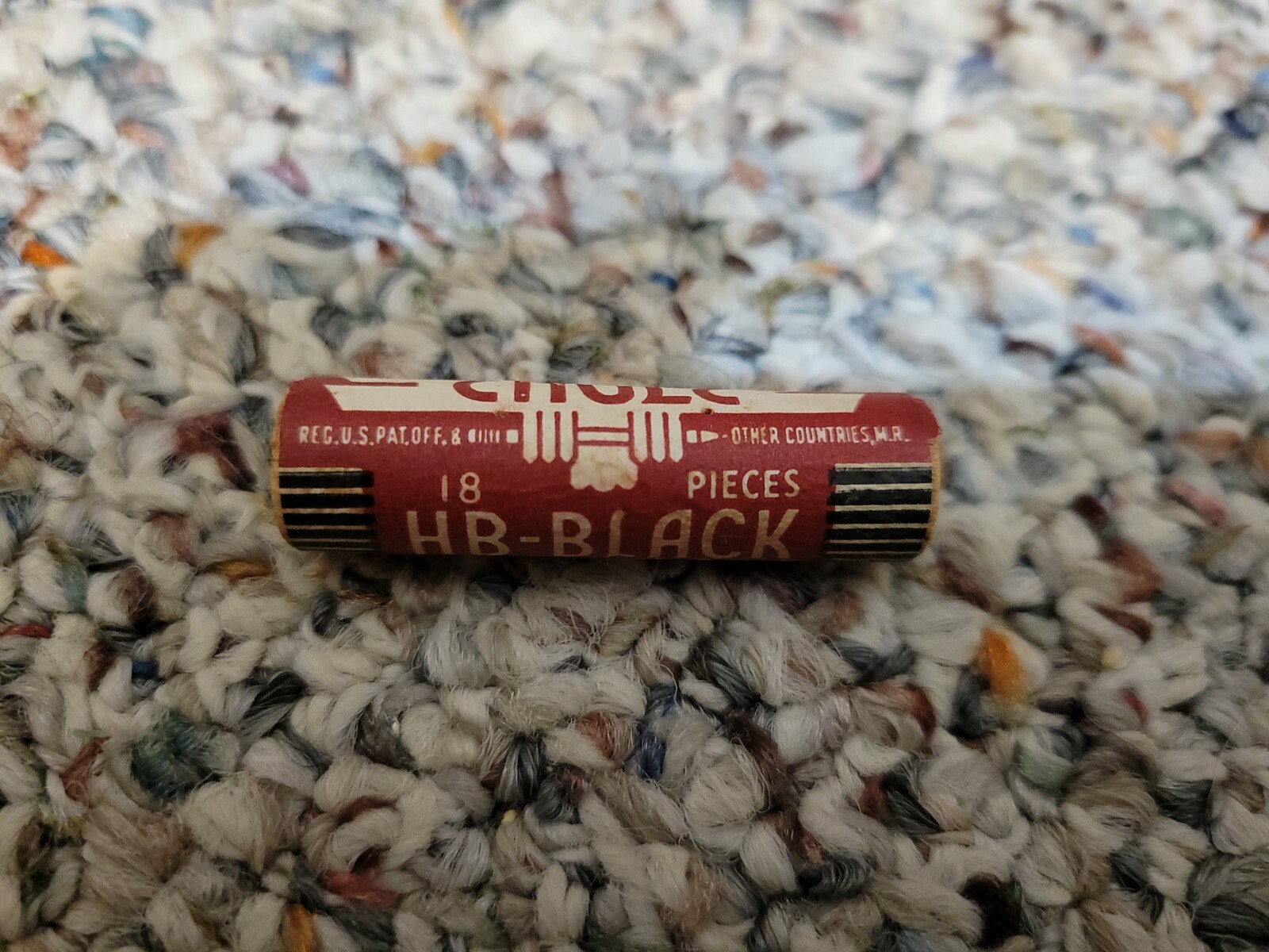 Vintage EAGLE Pencil Company HB BLACK NOS Wood Tube 18 piece Thin Lead USA