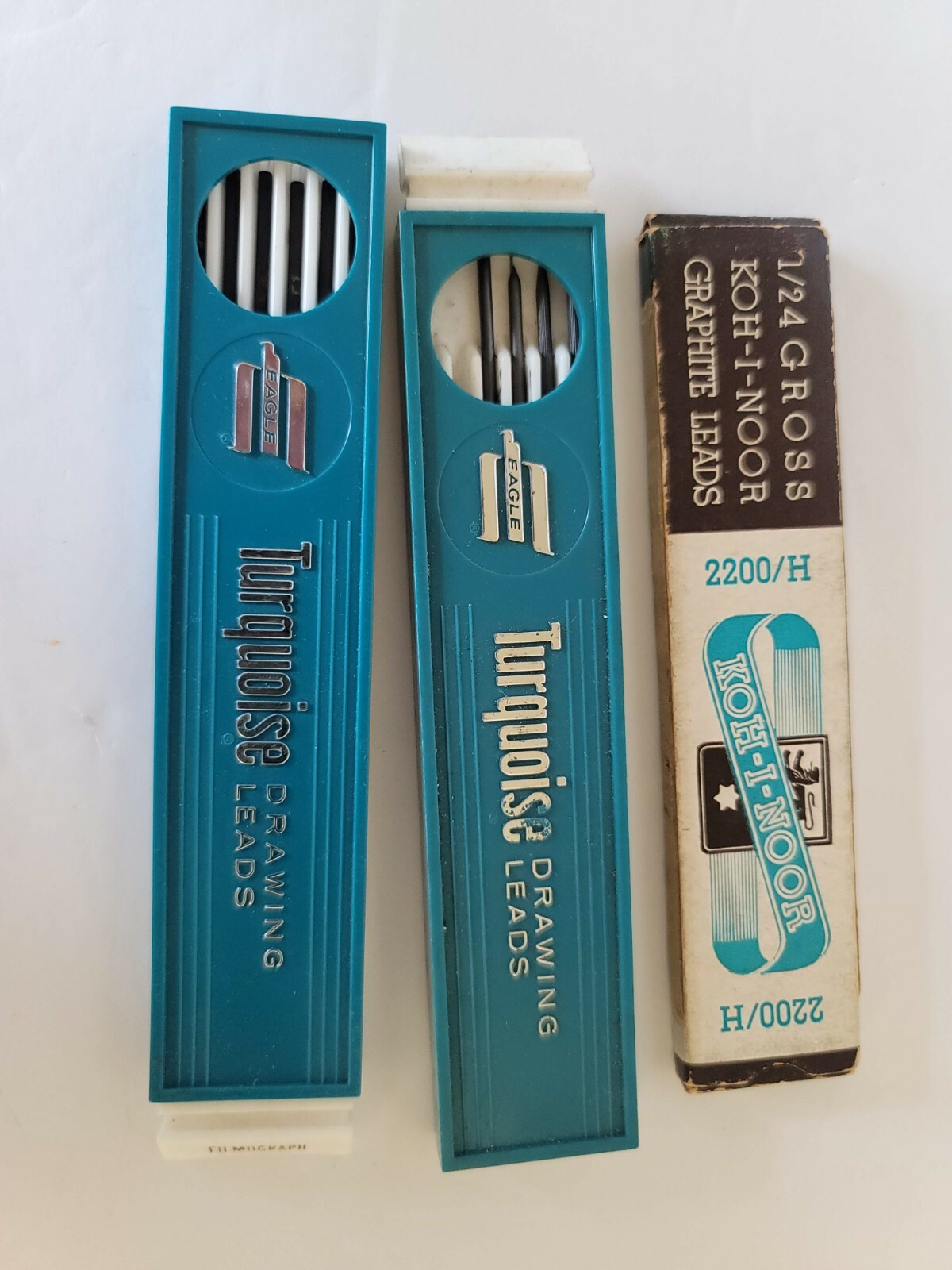 Lot of 5 Vintage Pencil Leads Graphite Koh-I-Noor Eagle Turquoise