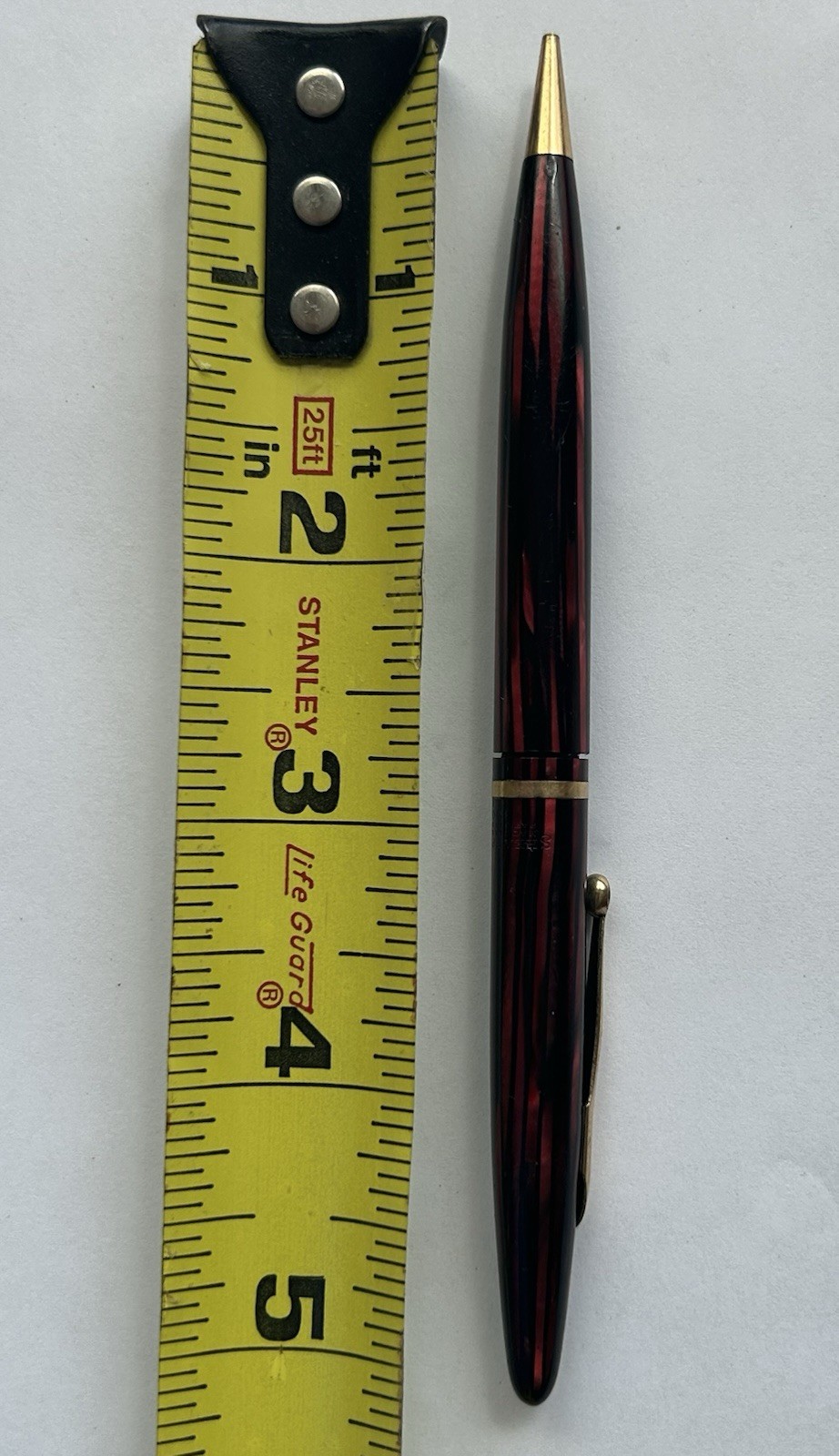 Vintage Sheaffer 1940’s #250 Mechanical Pencil Carmine w/Gold Trim w/Leads