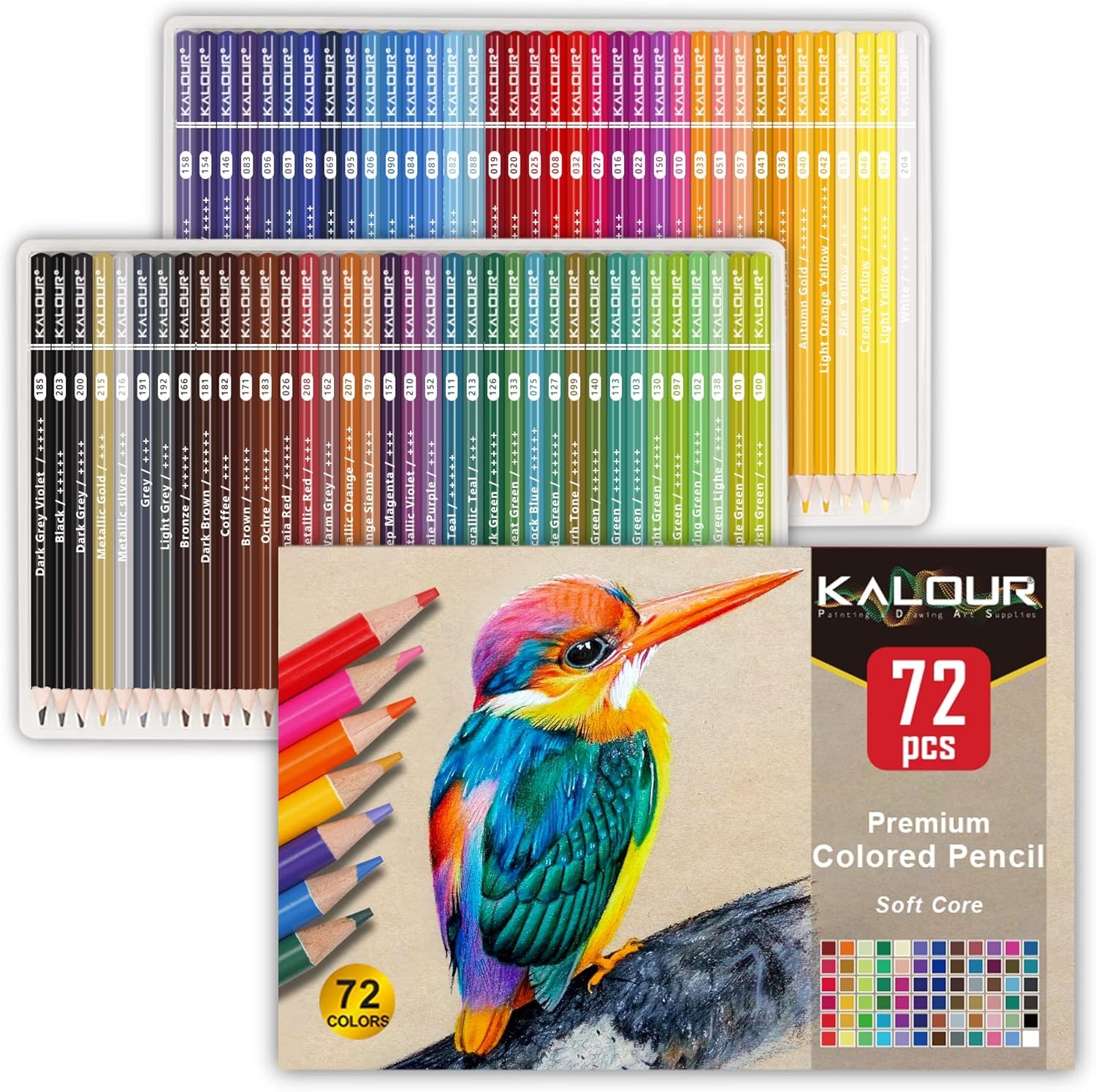 KALOUR 72 Count Colored Pencils for Adult 1 (Pack of 72), Multicolor
