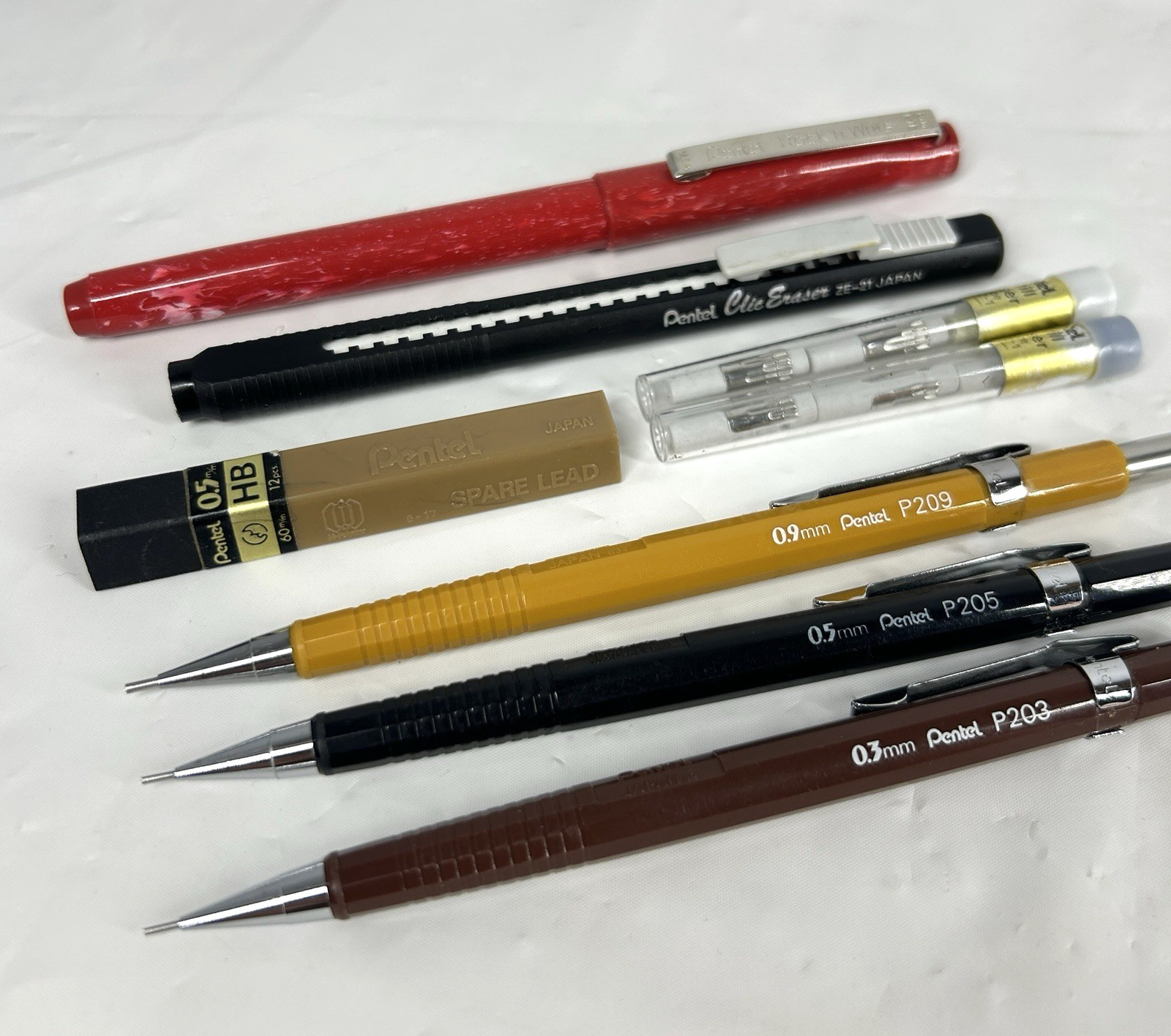 Pentel Mechanical Pencil Lot Drafting Drawing VTG Japan P203 P205 P209 w/Refills