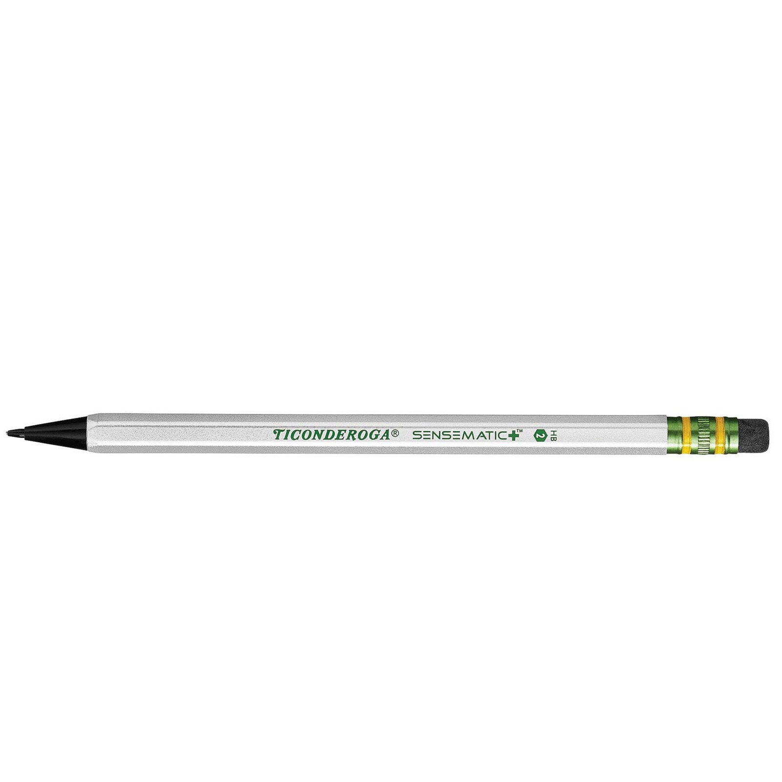 Ticonderoga Sensematic Mechanical Pencil, 1 Count (Pack of 2), Black,Silver