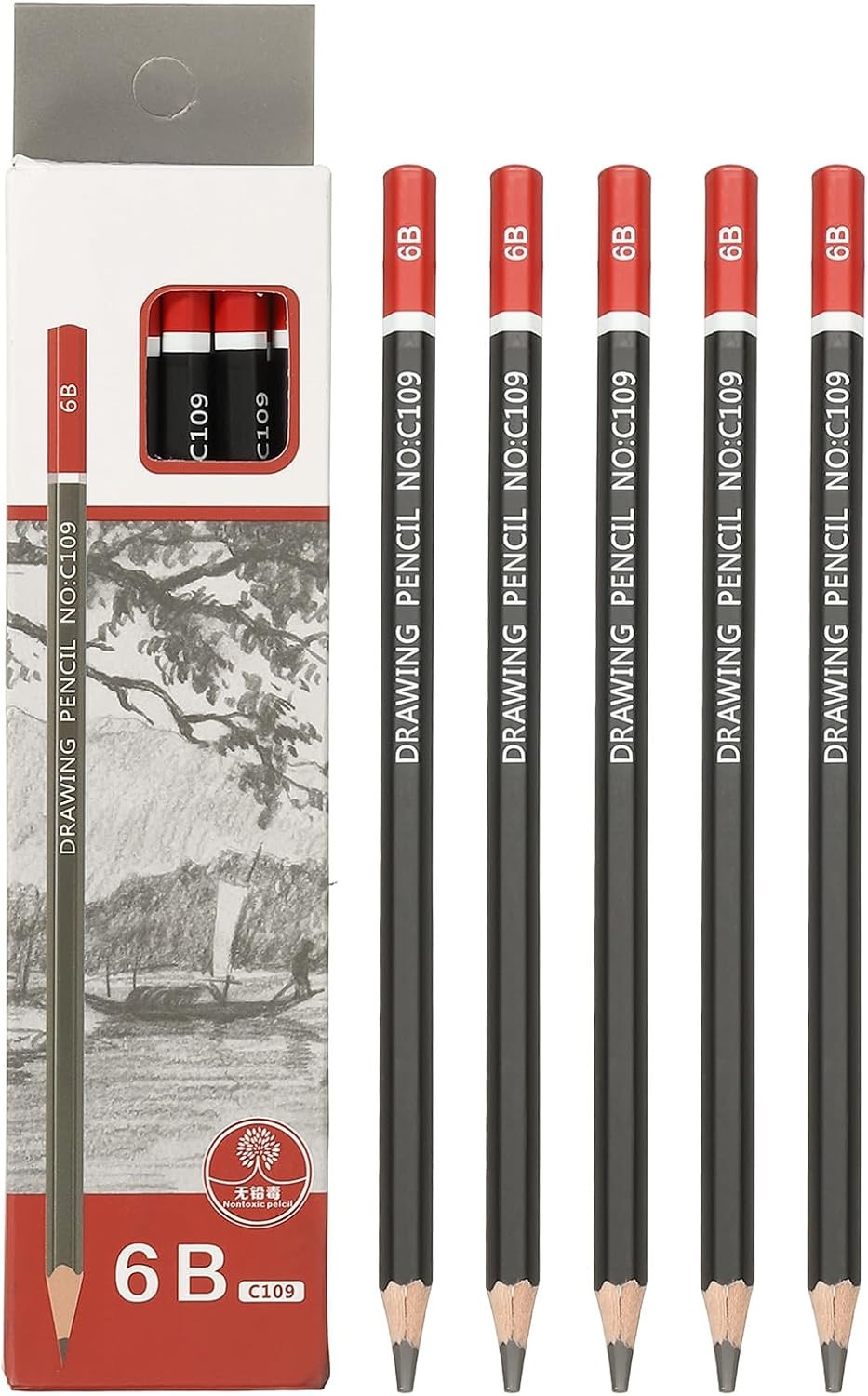PATIKIL 6B Drawing Pencils for Sketching, 12PCS Sketch Drawing…