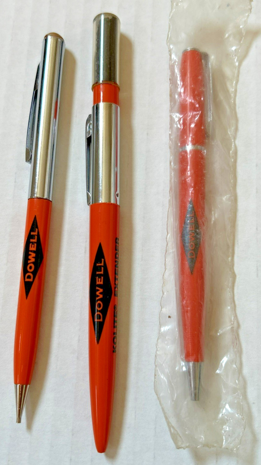 Vintage Dowell Advertising Pens And Mechanical Pencil Lot