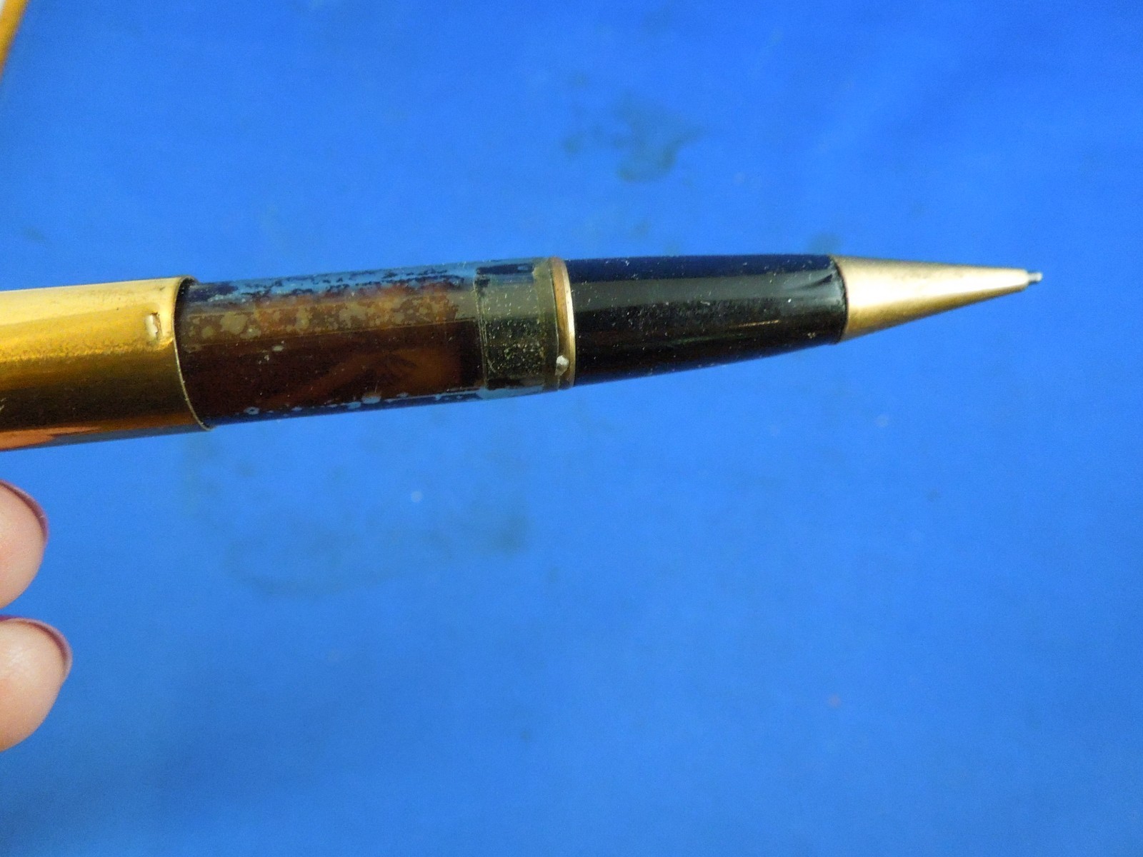 Vintage Mechanical Pencil Fancy Desk Pen Style Goldtone and Brown