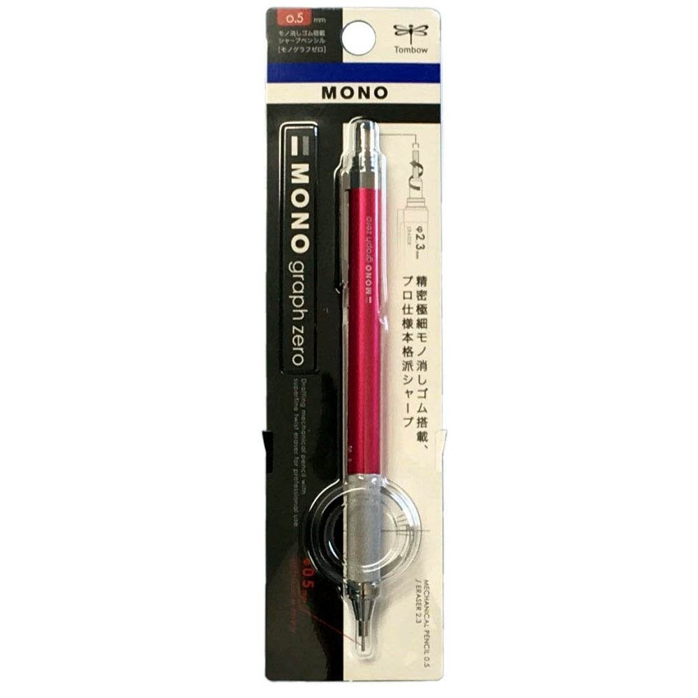 Mechanical Pencil Mono Graph Zero 0.5mm Precision Pink Body Eraser Writing