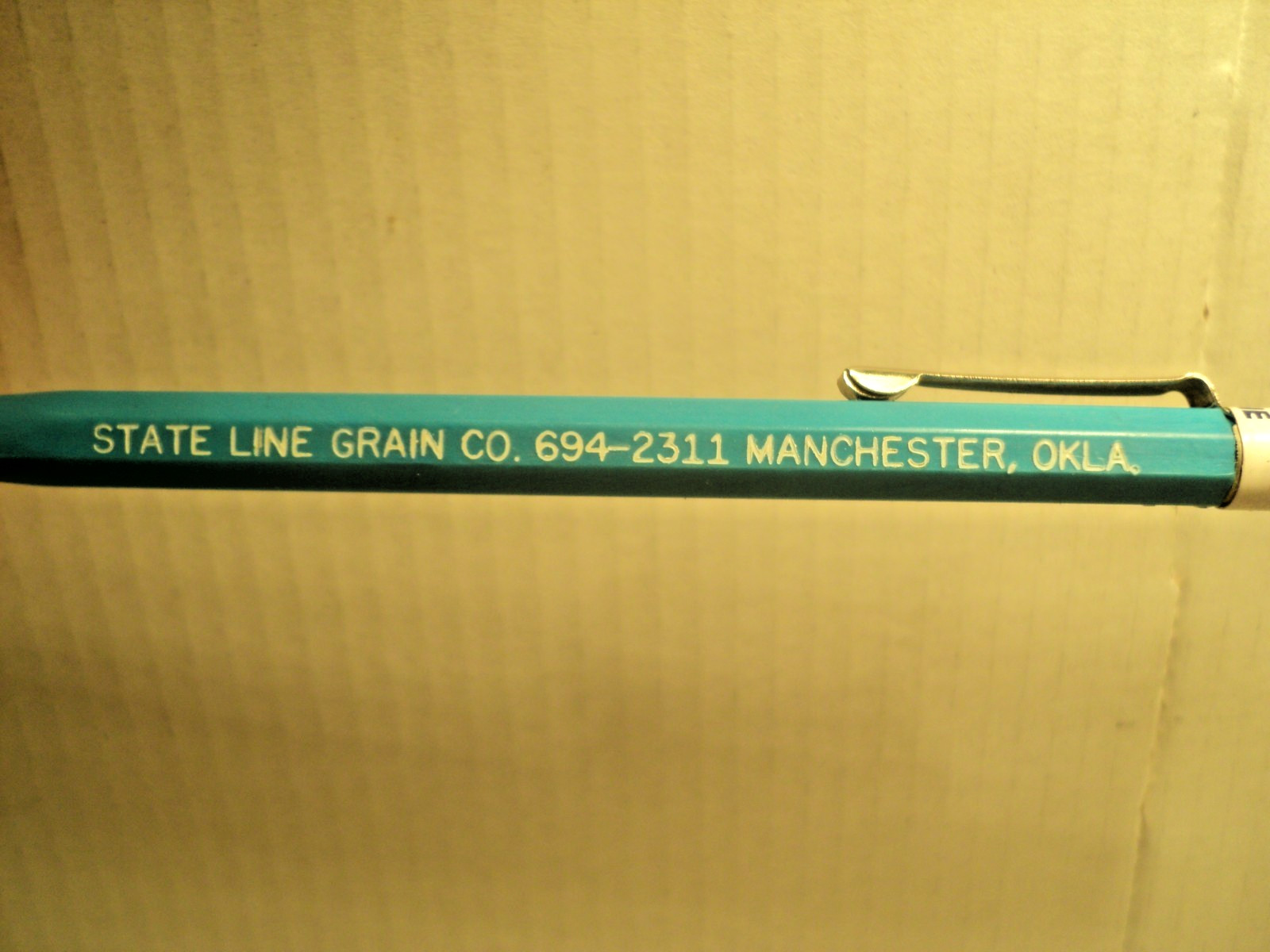 Vintage Durolite Mechanical Pencil State Line Grain State Line Coop 5-5/8″ Long