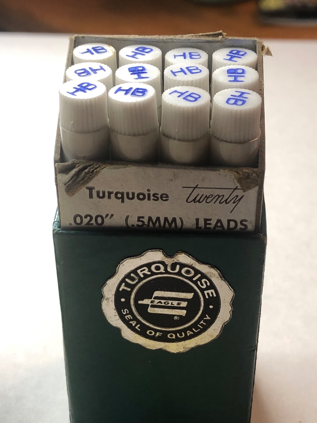 Vintage Eagle Turquoise “twenty” HB Pencil Leads from Dad’s Estate.
