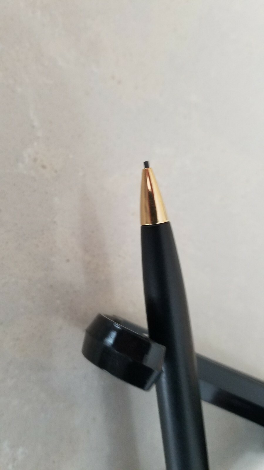 Vintage Black Matte Double Heart Paper Mate Working Mech Pencil, 0.09 mm lead.