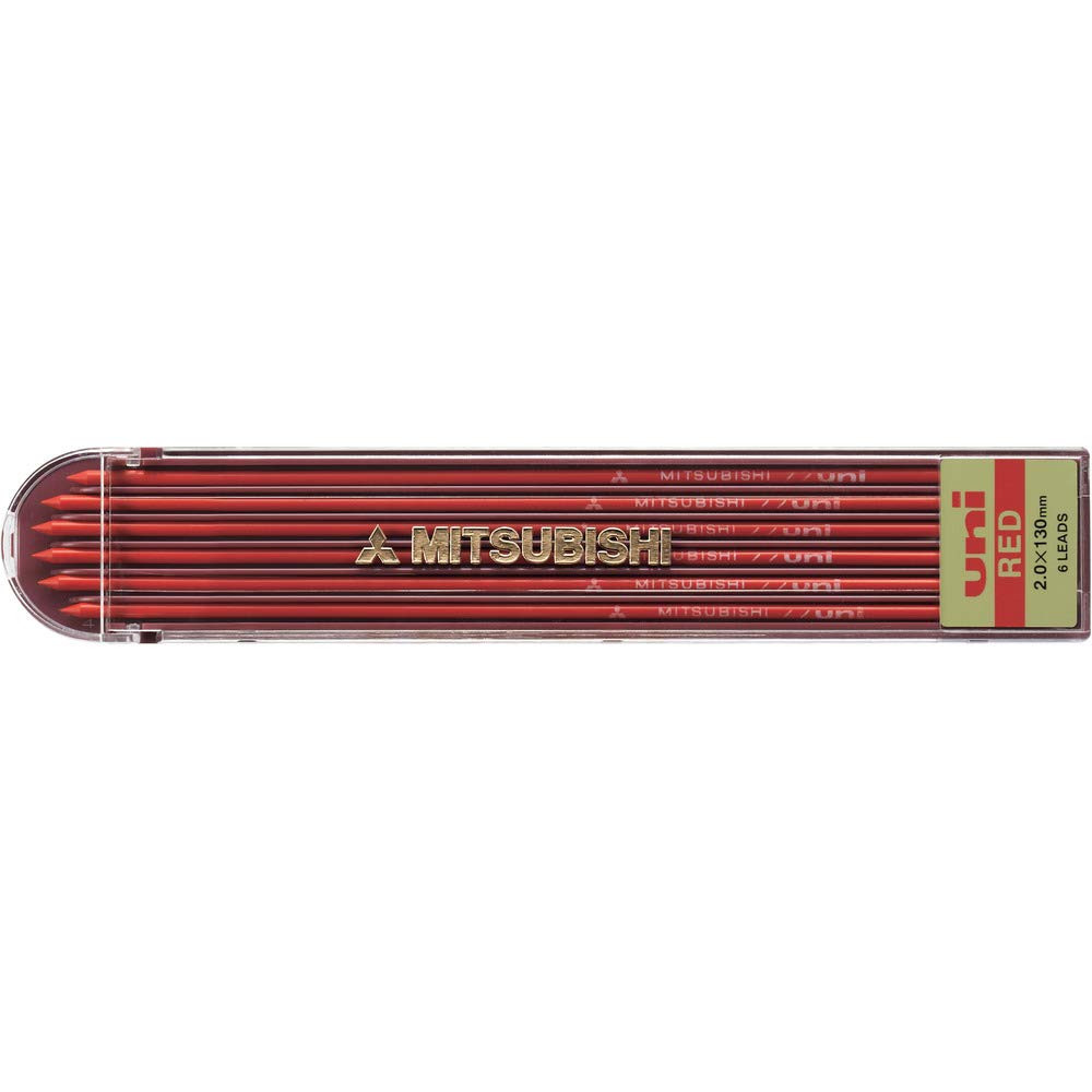 Red Writing Instruments 6 Pack 2mm Uni Lead Refills from Japan