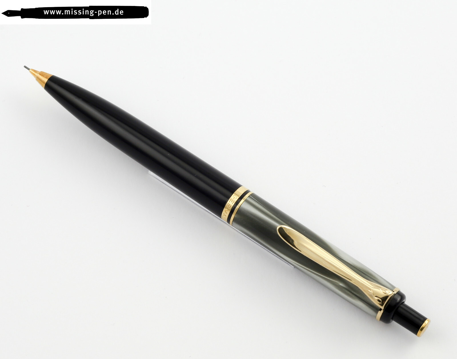 Pelikan Old Style Pencil (0.5 mm) D200 in Grey Marble & Black (gold cap)