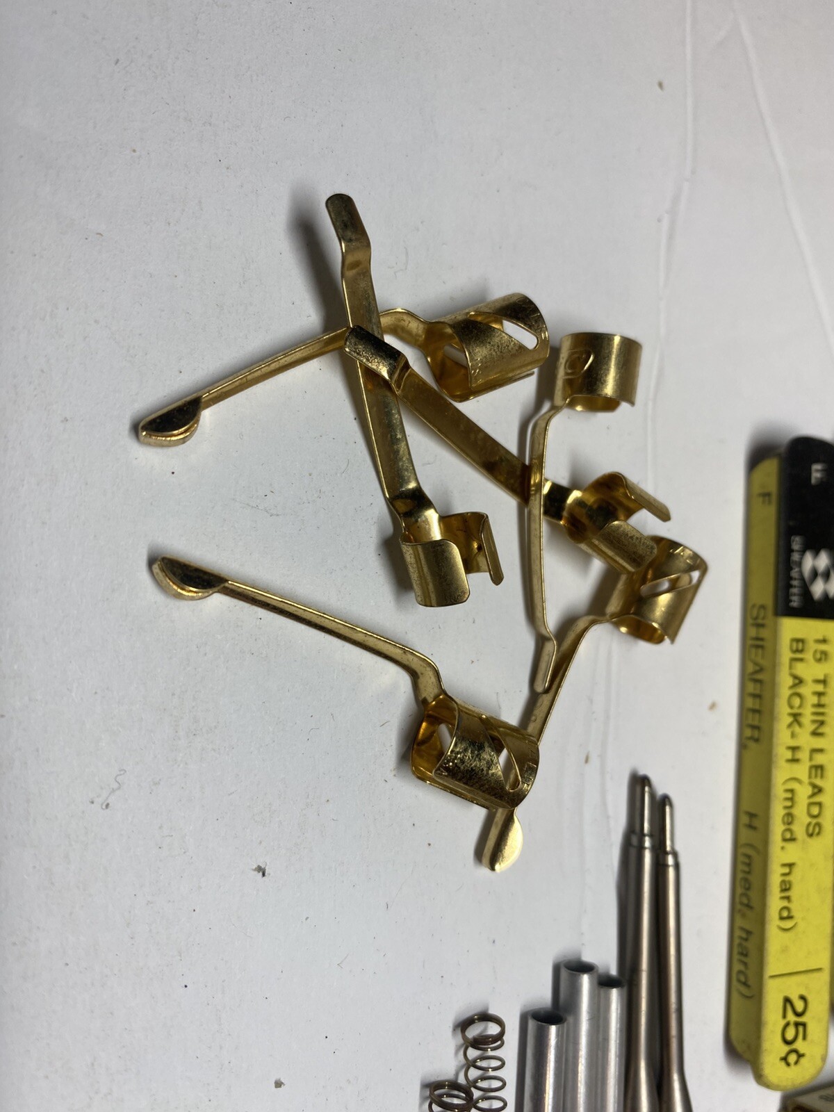 Vintage Lot Of Pen And Pencil Refills Clips And Parts