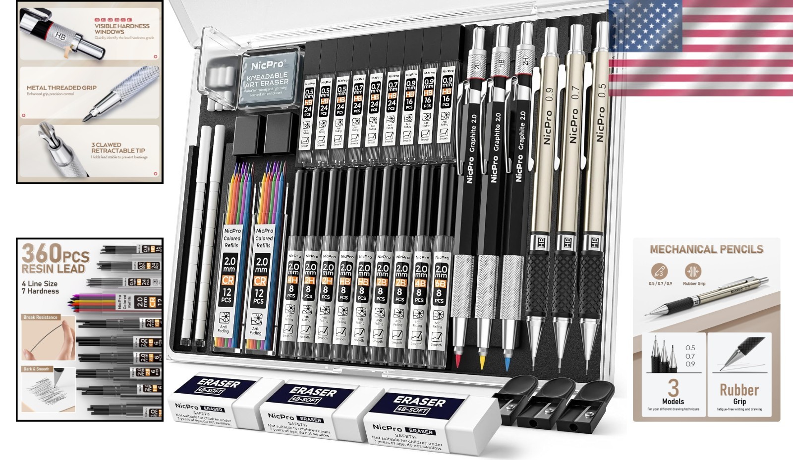 Upgraded 35PCS Artist Pencil Set with Storage Case