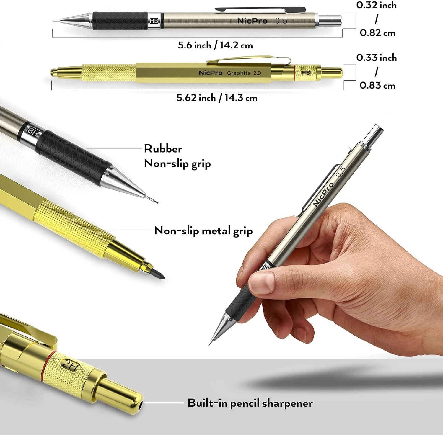 Mechanical Pencils – 27 Piece – 0.5mm, 0.7mm, 0.9mm – Lead Refills – Erasers
