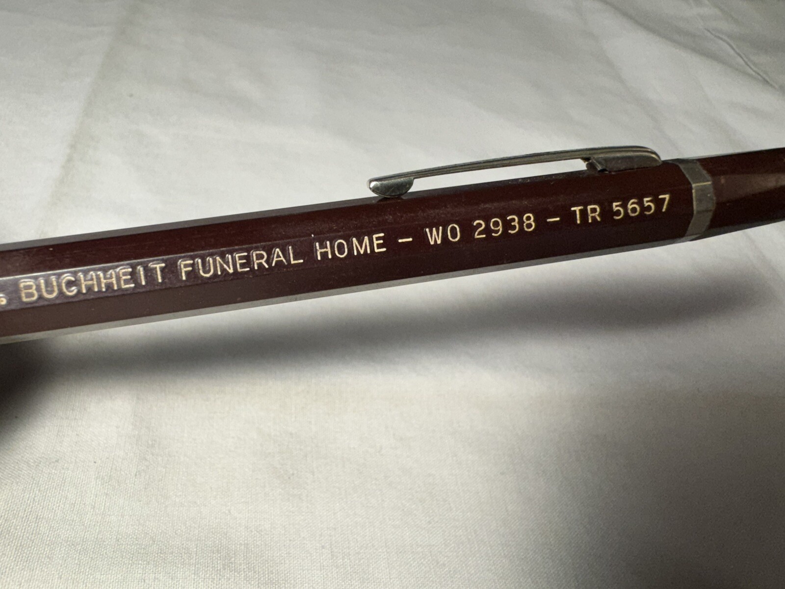 1960’s Lead Mechanical Pencil Autopoint Keo L Buchheit Funeral Home Buffalo NY