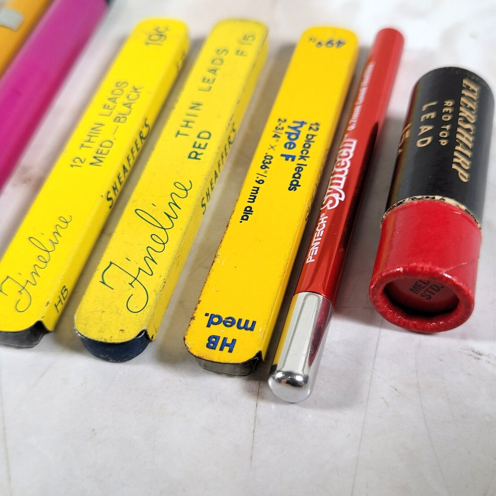 Lot Vintage Pencils Pentel P209, Foray, Shaeffer Leads, Erasers