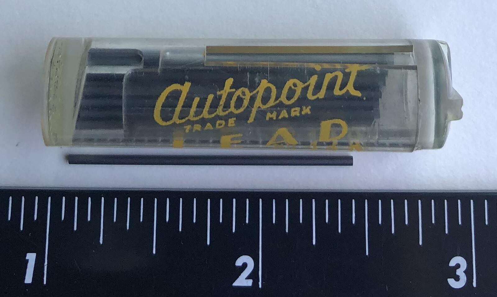 Vintage AUTOPOINT Mechanical Pencil Lead H Hard Black 1.1mm 1-3/8″ NOS 24pk USA