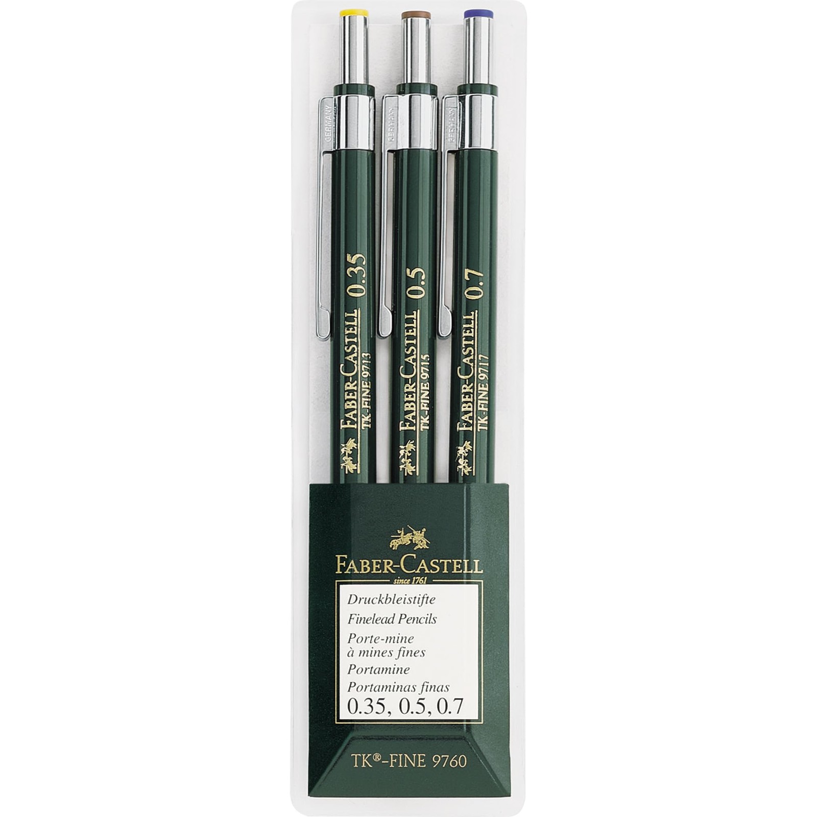 Faber-Castell TK-Fine-9713 Mechanical Pencils 3 Count (Pack of 1), Green
